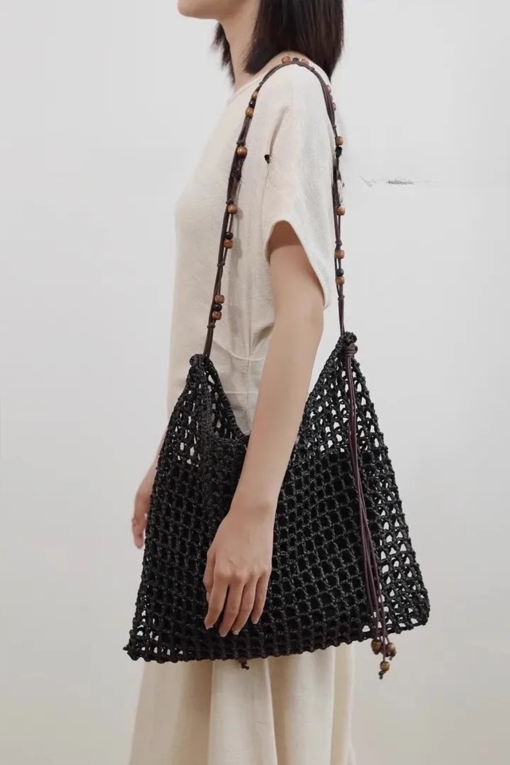 Solana Handwoven Straw Beach Tote Bag