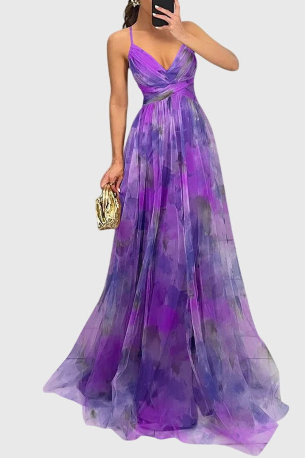 Flowy Floral Print Maxi Dress