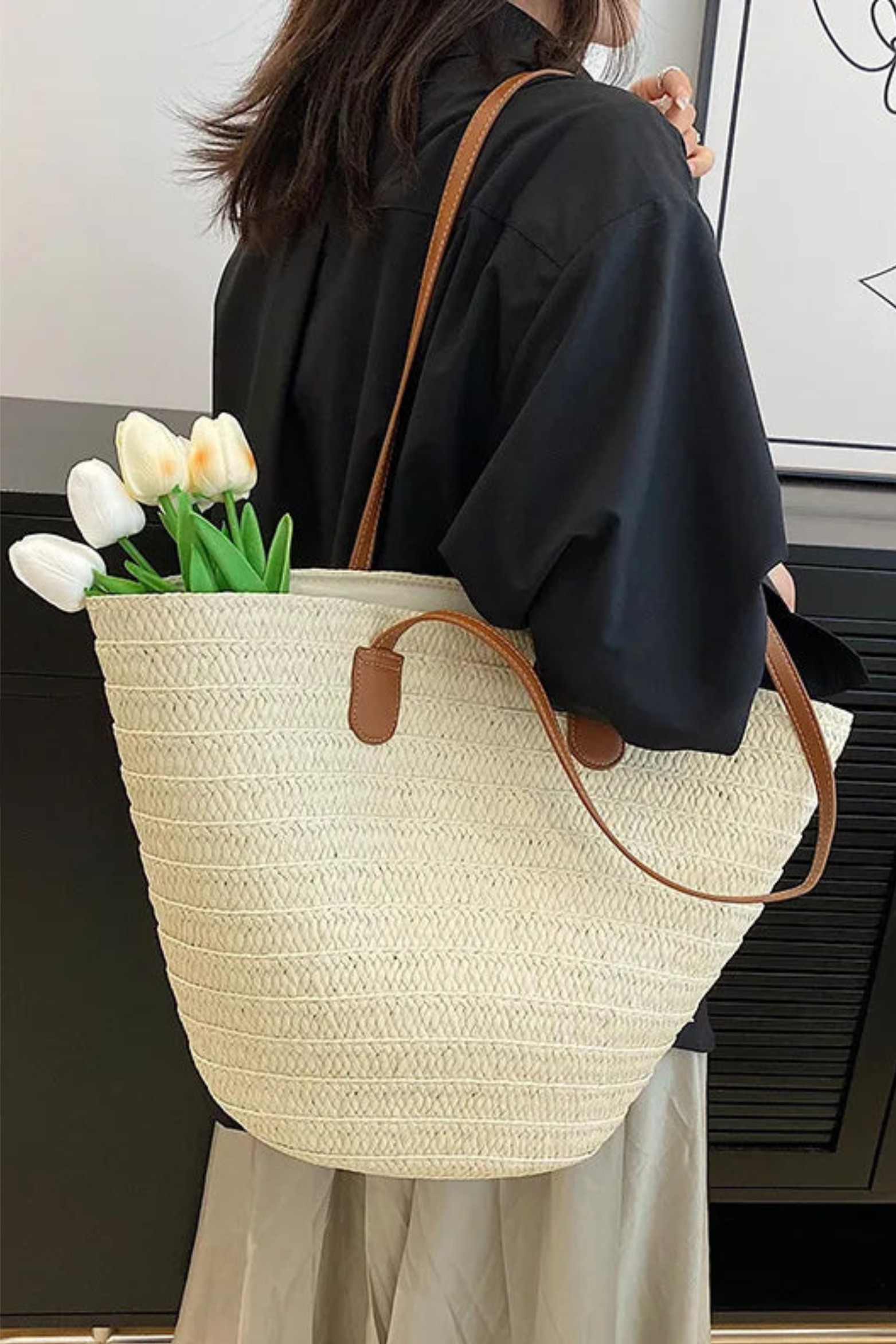 Coastal Straw Woven Shoulder Bag