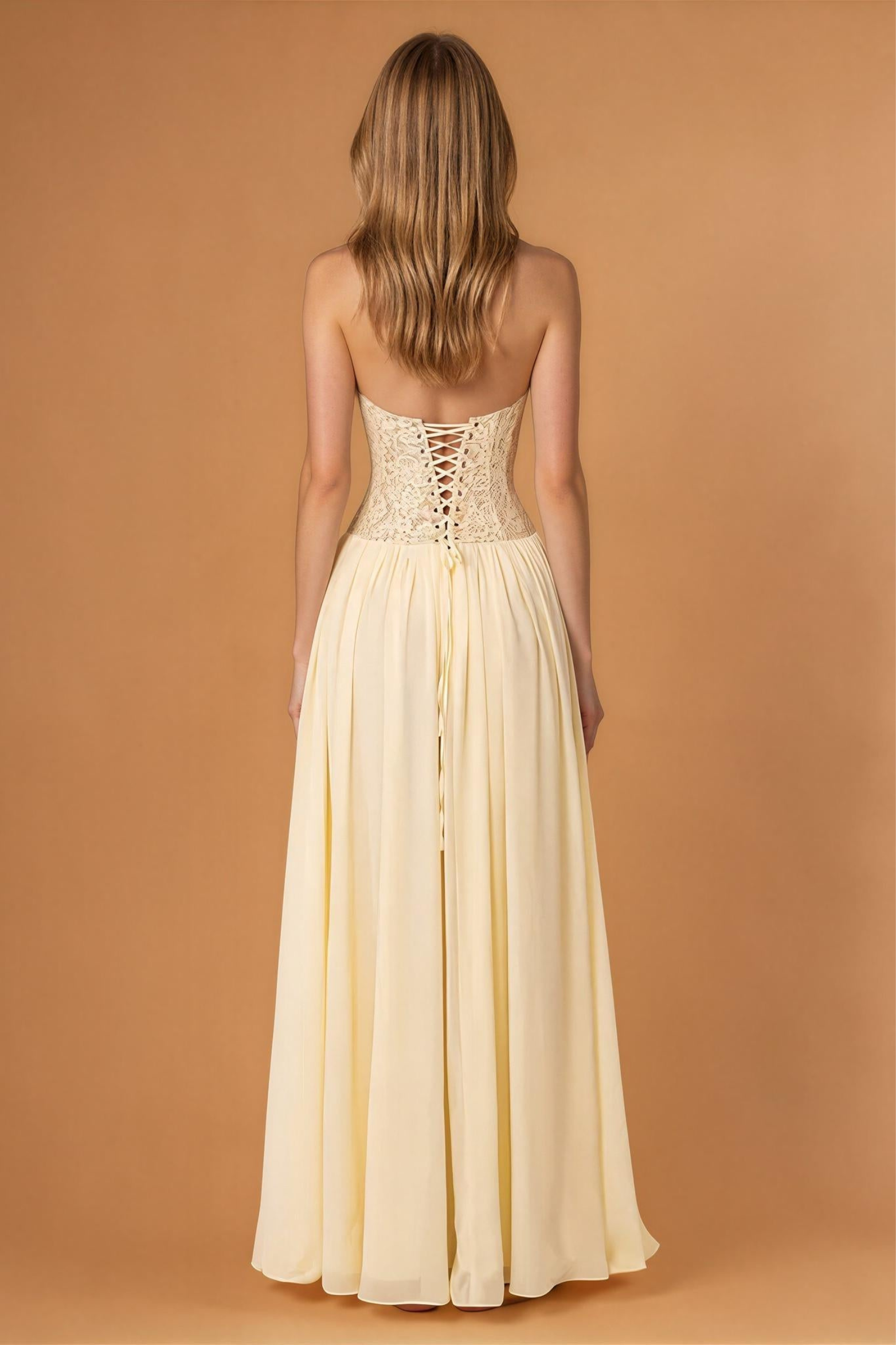 Women's Corset Lace Detail Maxi Dress