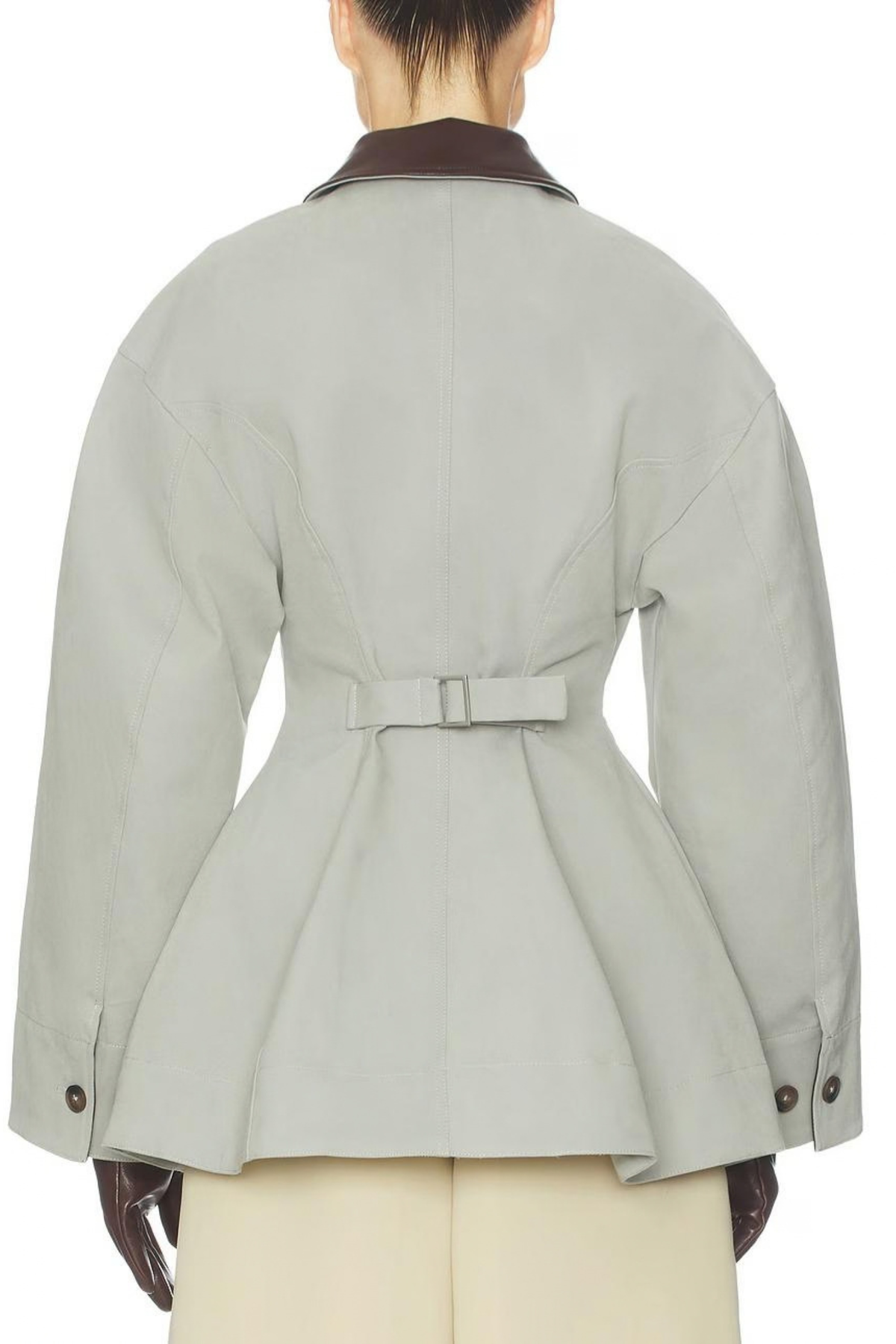 Light Grey Cropped Oversized Jacket