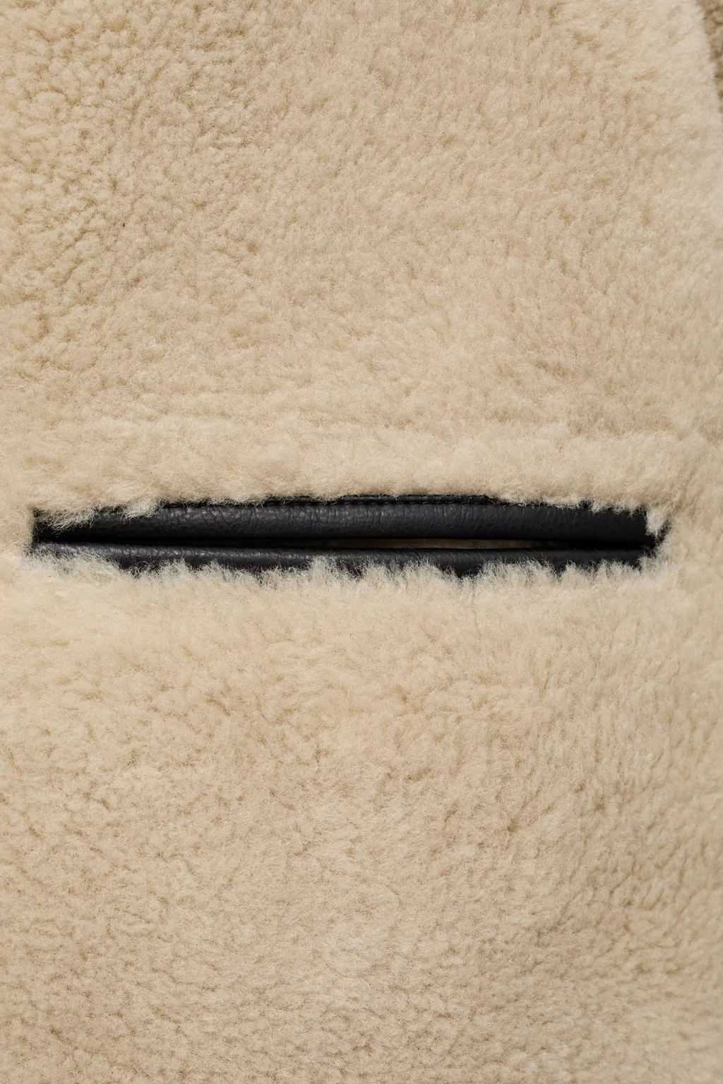 Fuzzy Round Neck Snap Button Jacket