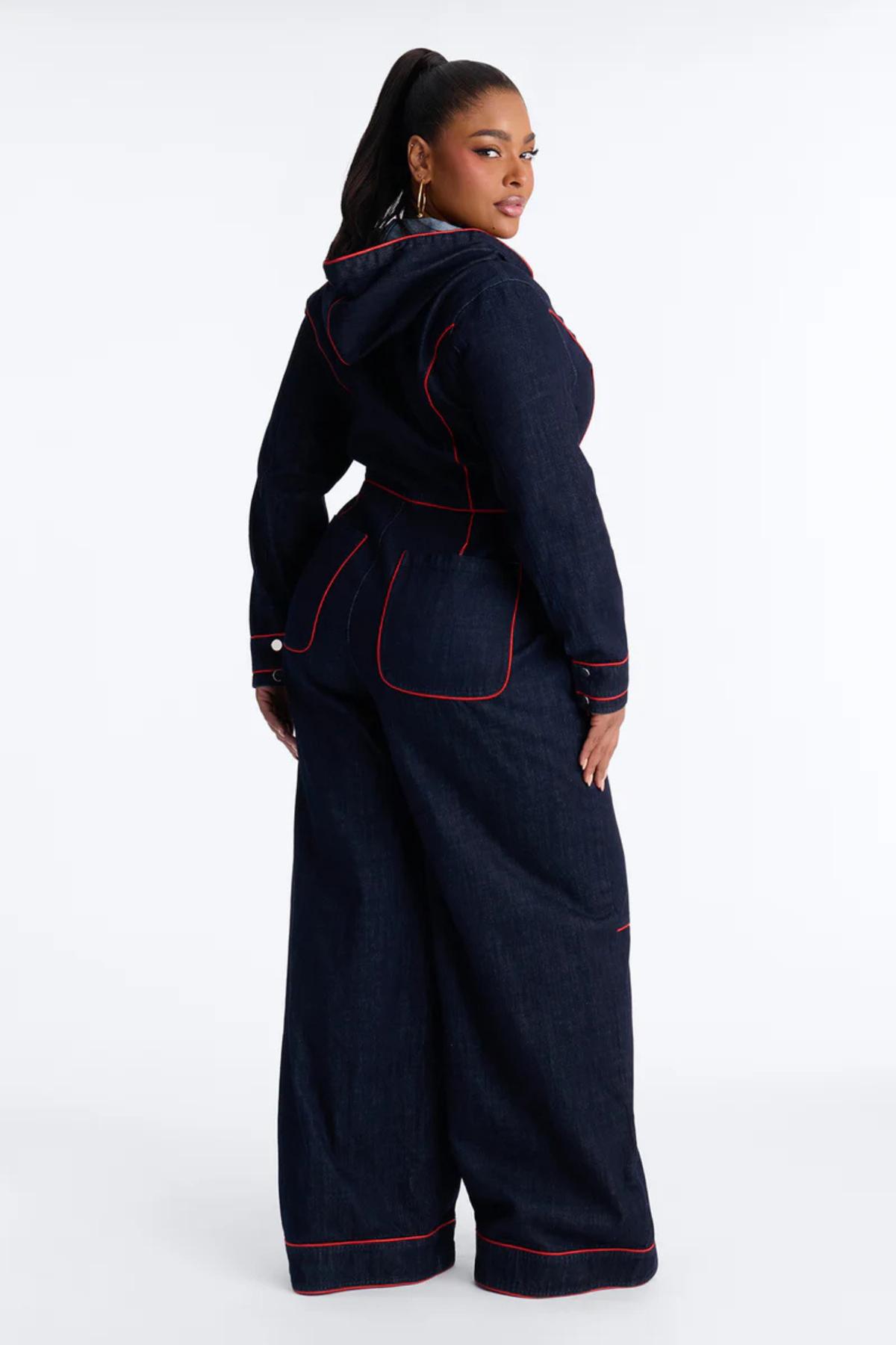 Women's Zip Front Wide Leg Jumpsuit