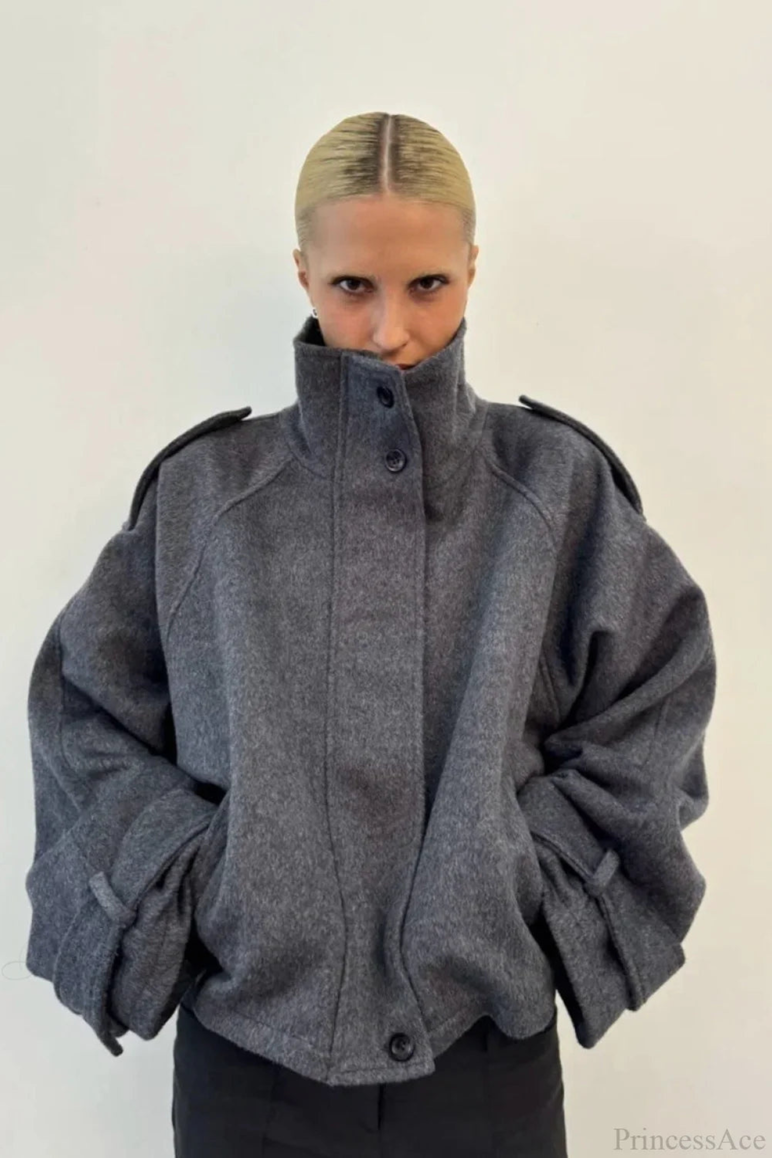 Women's Vintage Stand Collar Short Coat