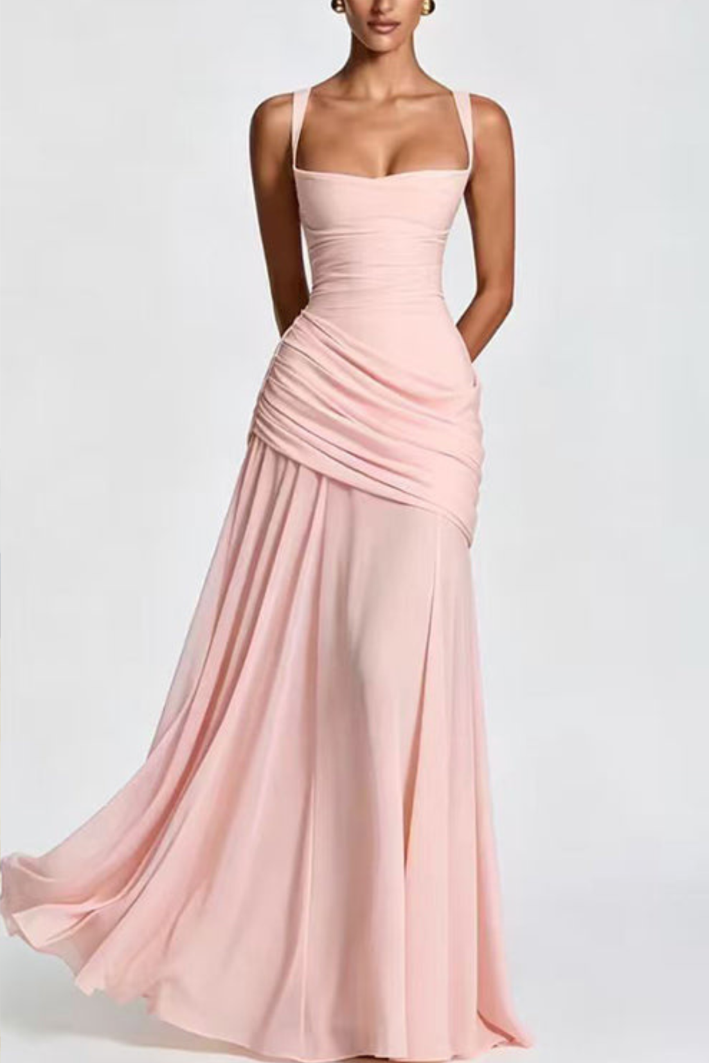 Sleeveless Criss Cross Back Maxi Dress