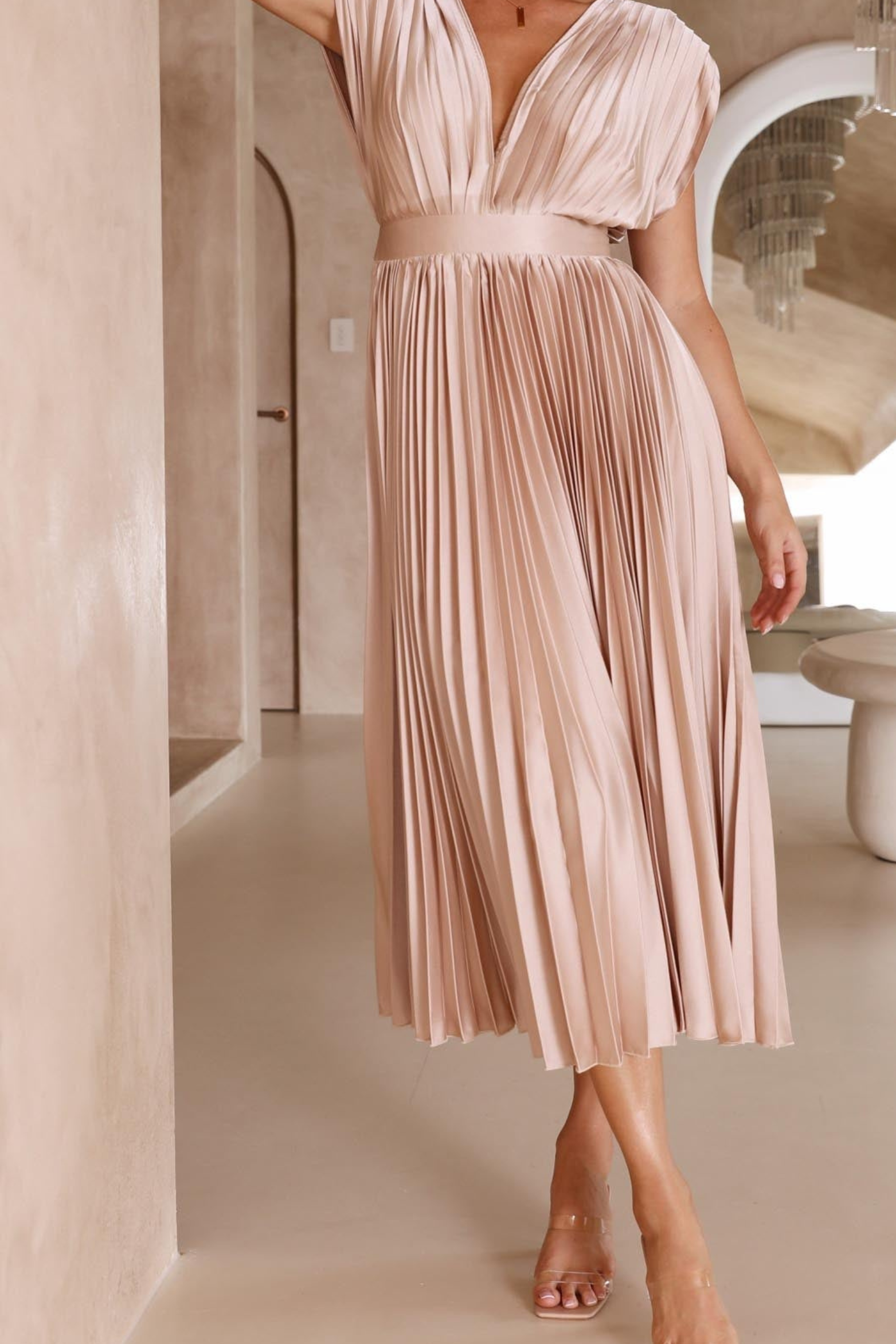 Flowy Pleated Maxi Dress