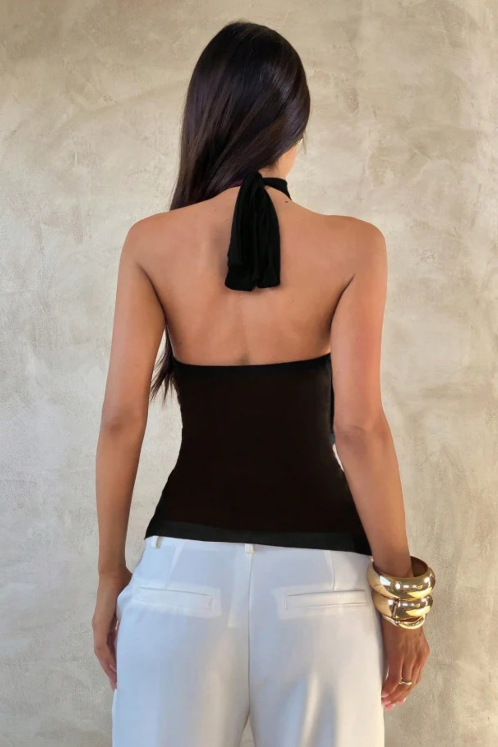 Layered Halter Party Top with Sheer Ruffle Detail