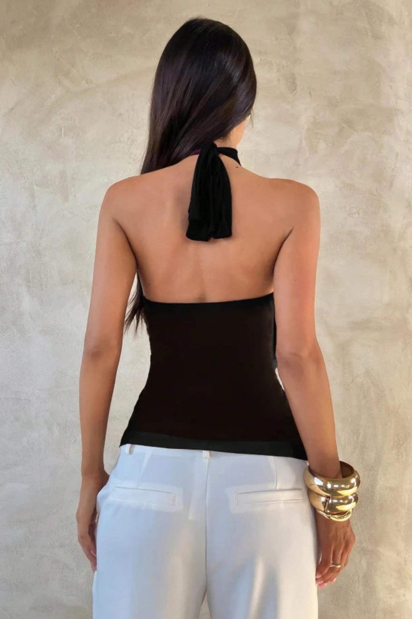 Layered Halter Party Top with Sheer Ruffle Detail