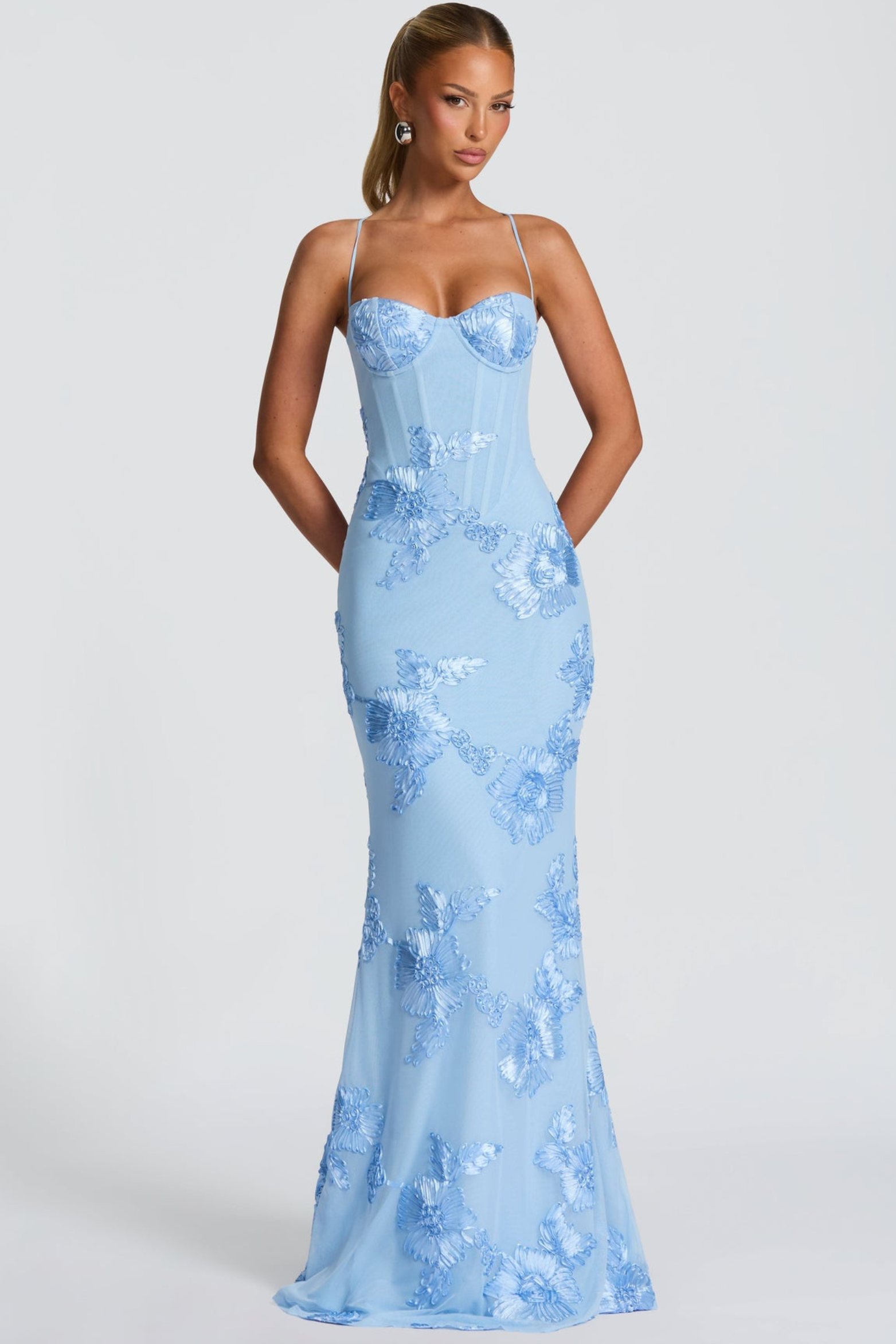Romantic Embroidered Floral Wedding Guest Dress