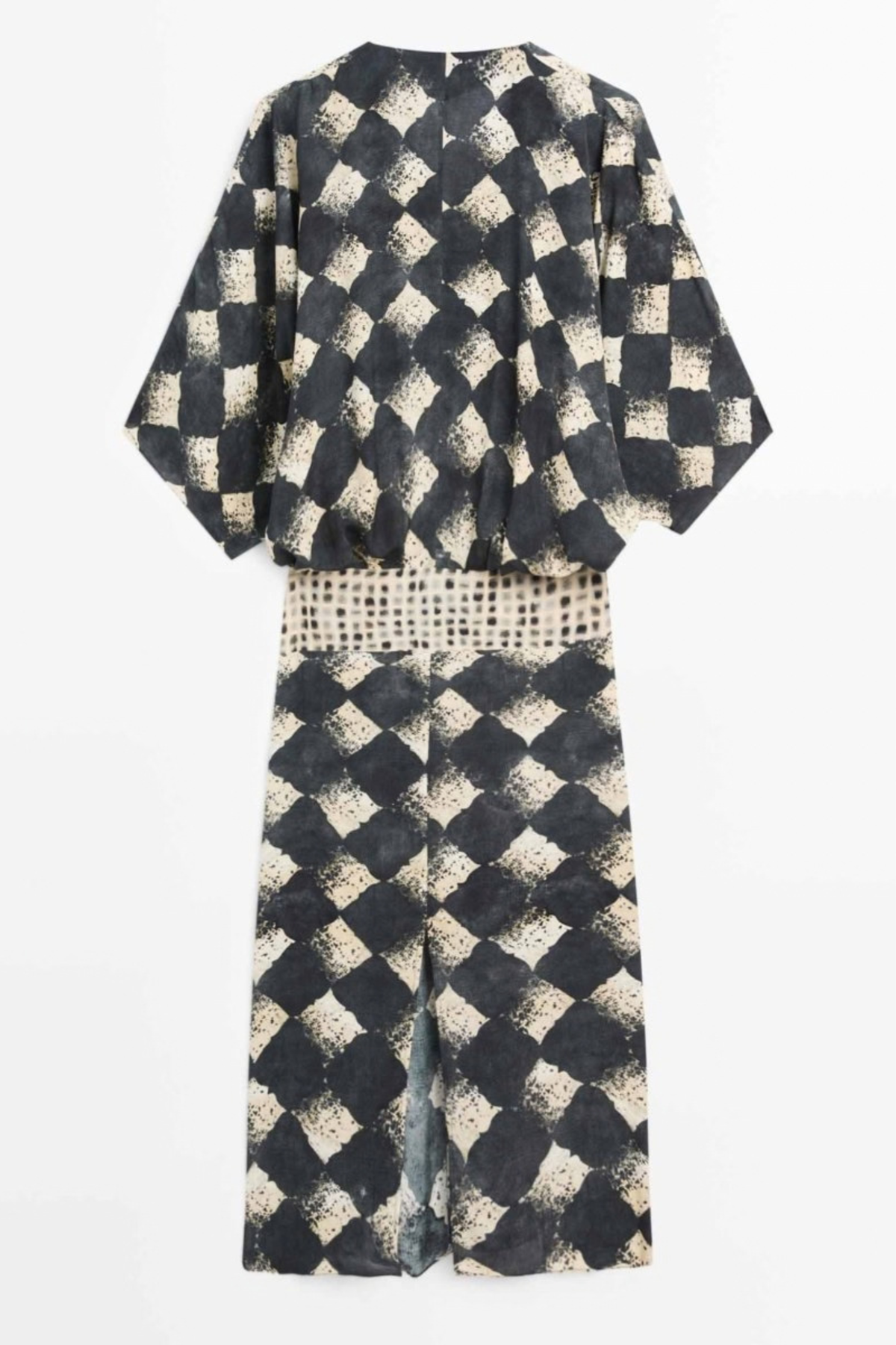 Abstract Plaid Flowing Maxi Dress
