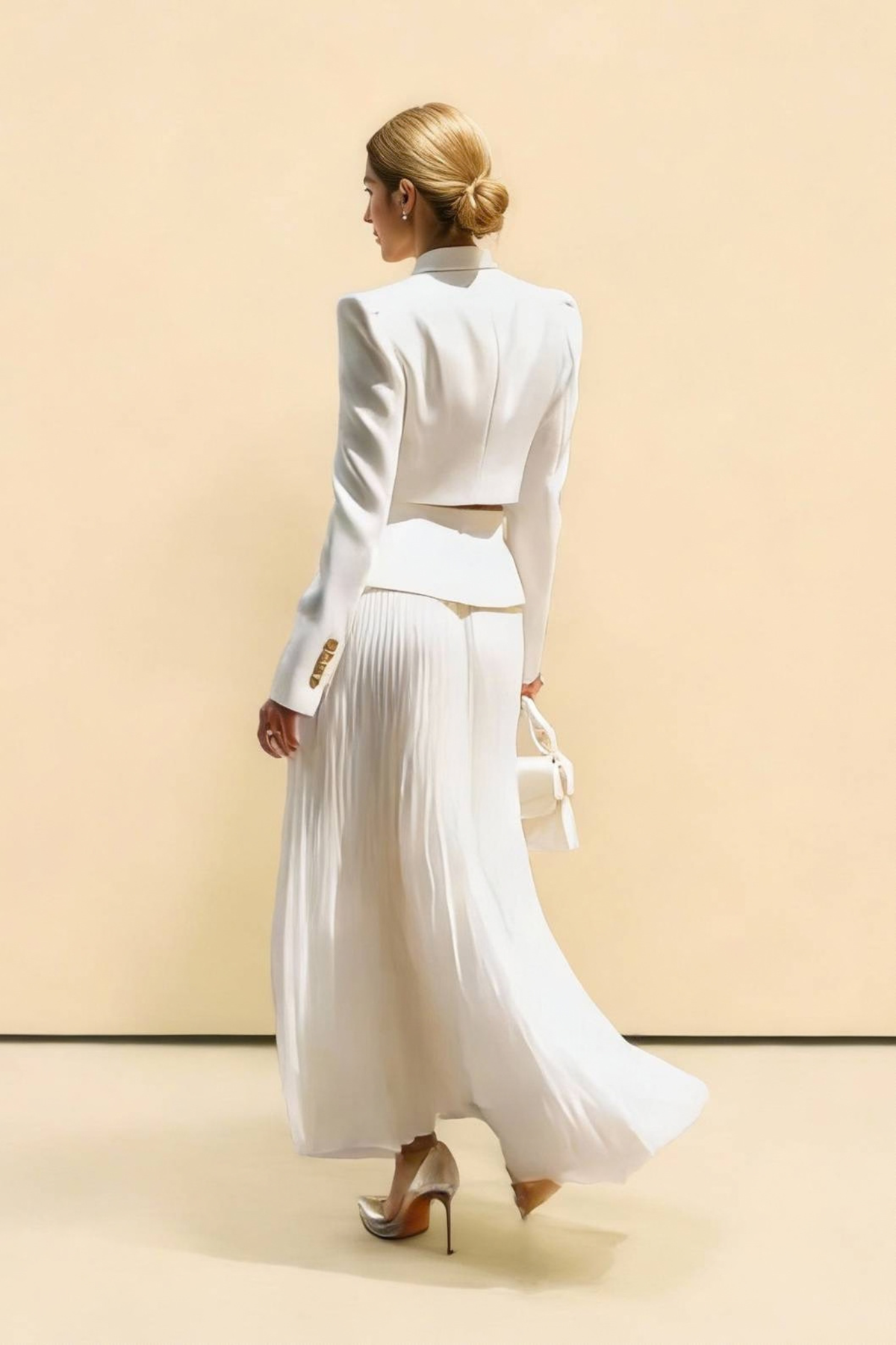 Blazer Top Pleated Skirt Set