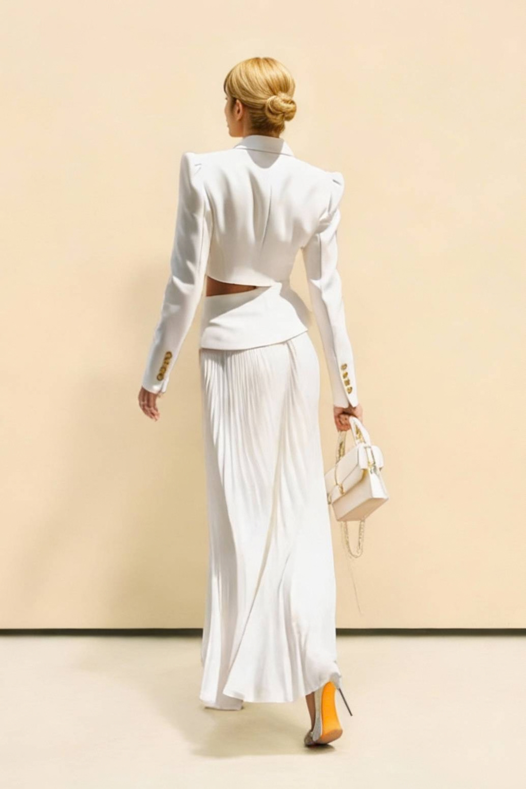 Blazer Top Pleated Skirt Set