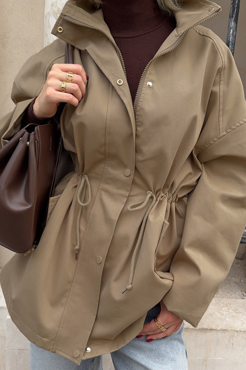 Women's Drawstring Waist Utility Jacket