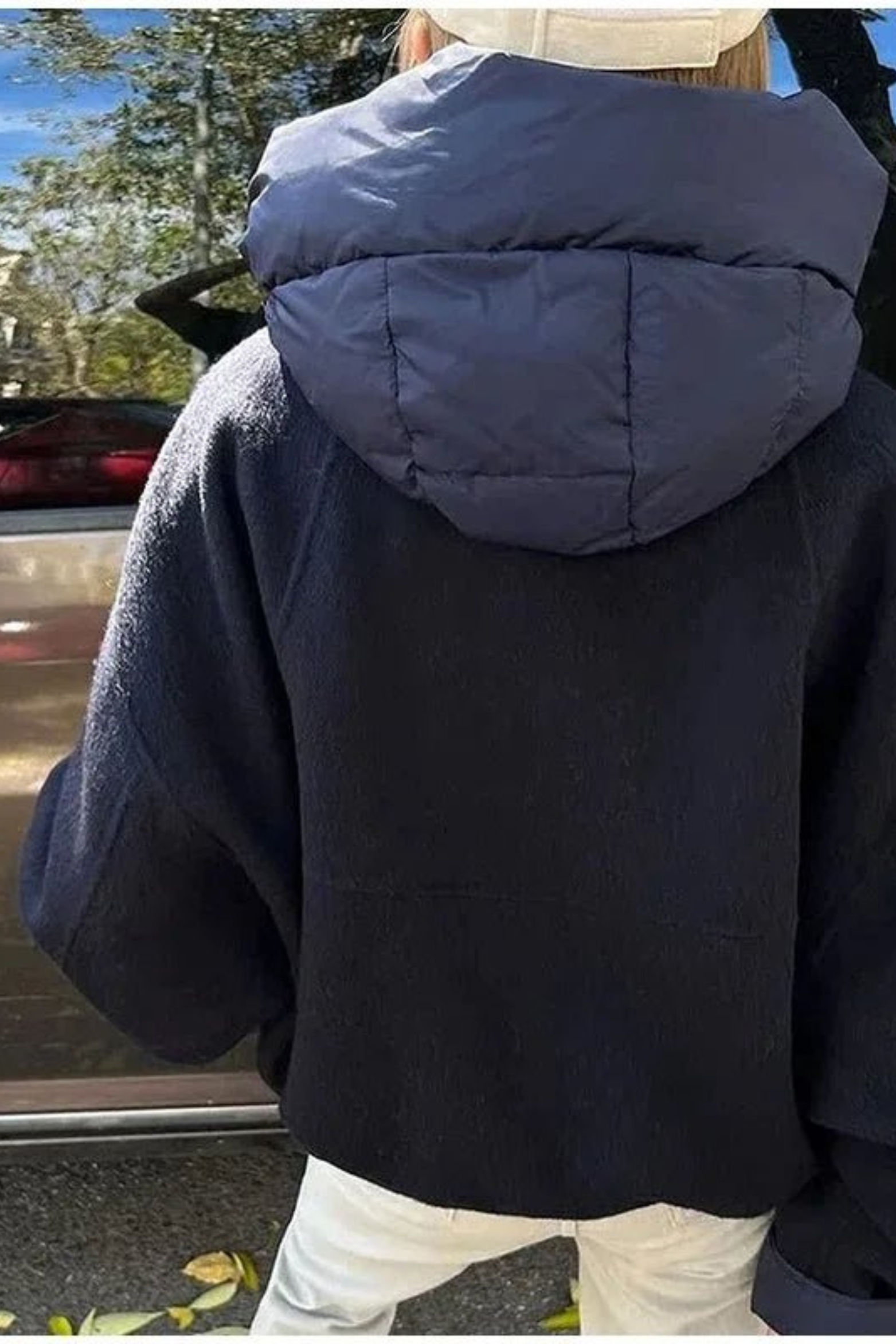 Women's Color Block Hooded Bomber Jacket