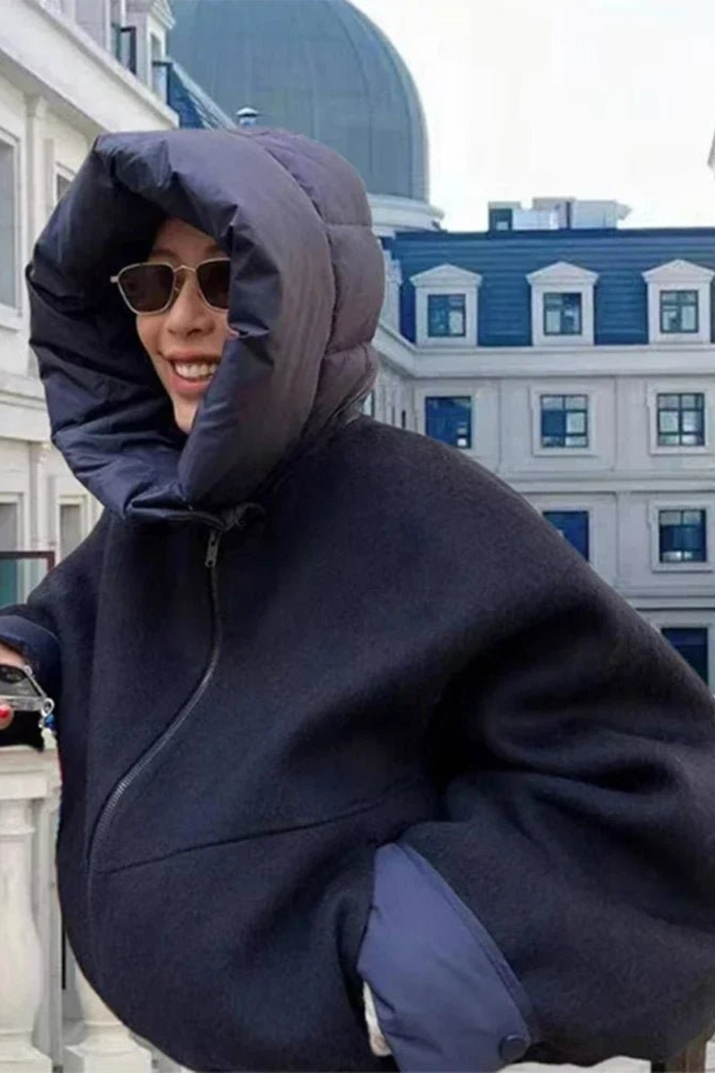 Women's Color Block Hooded Bomber Jacket