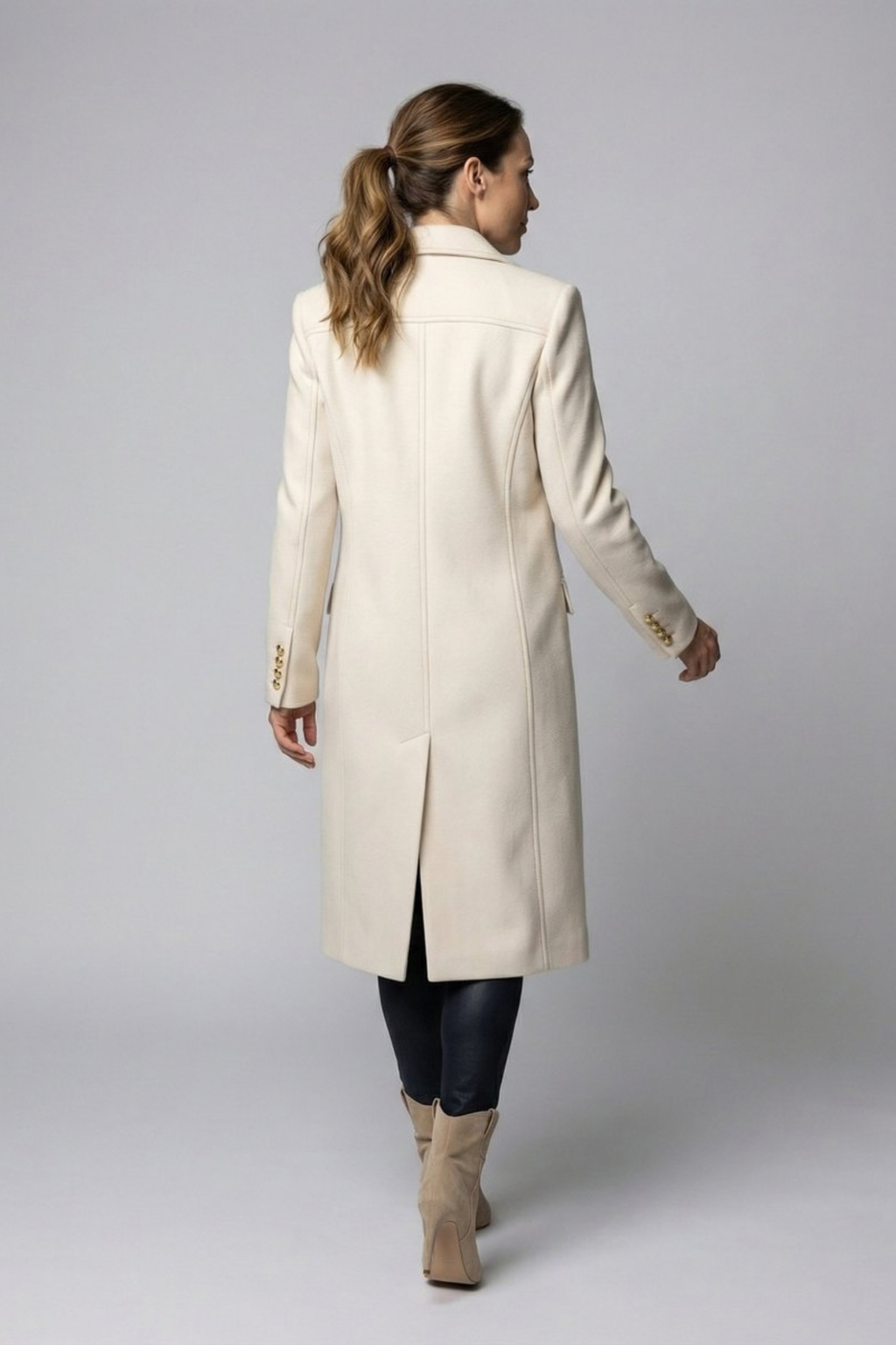 Double Breasted Midi Overcoat