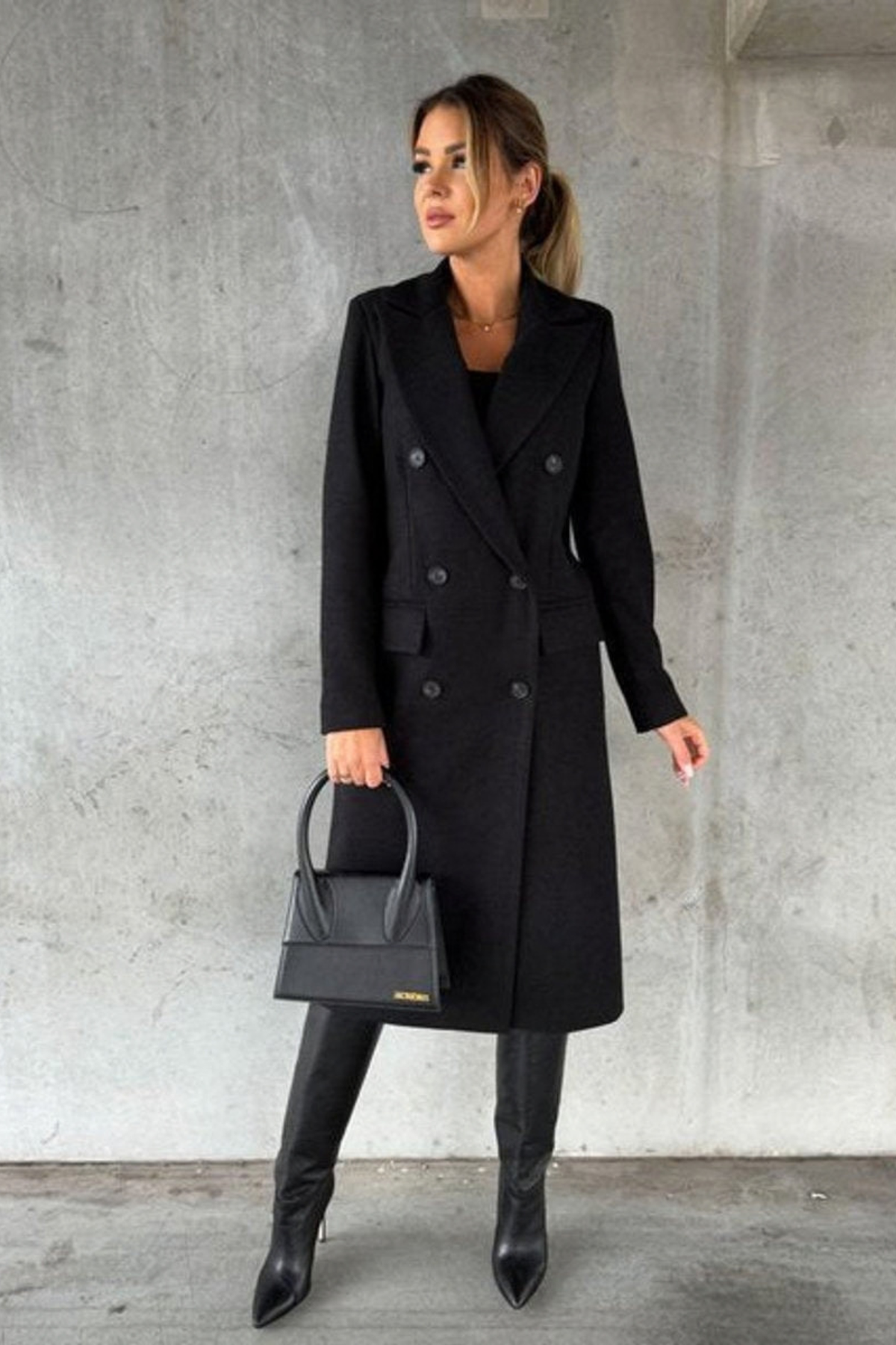 Double Breasted Midi Overcoat