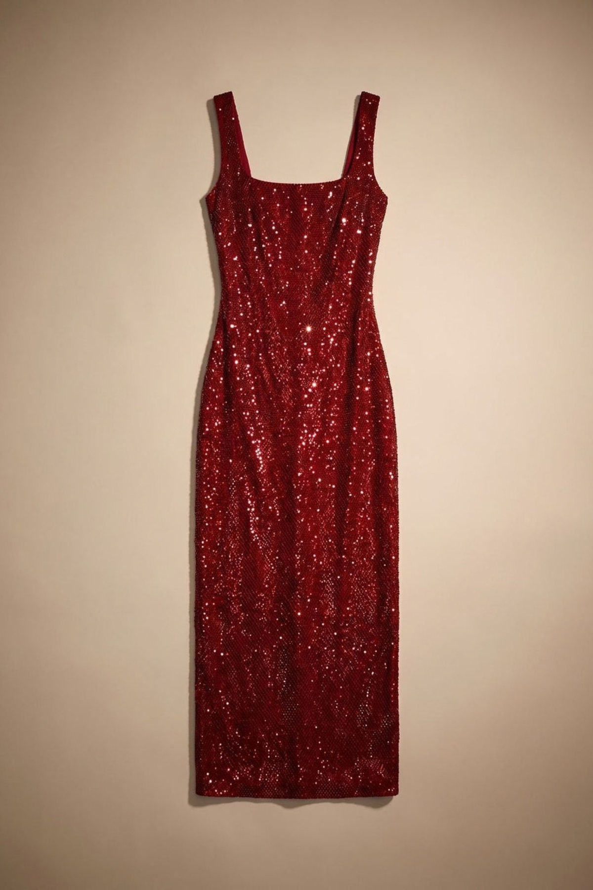 Square Neck Sequin Maxi Dress