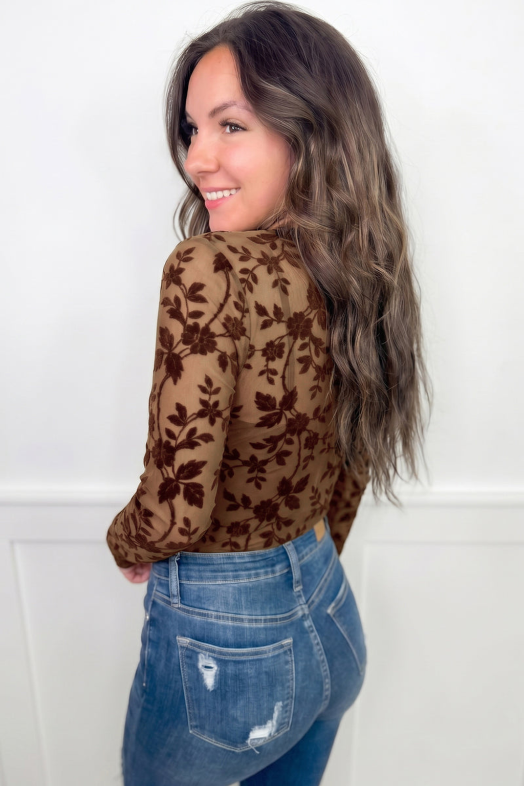 Floral Mesh Sheath Top