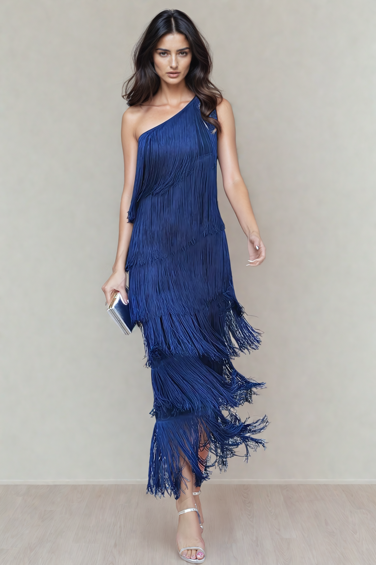 Fringe Dropped Shoulder Long Dress