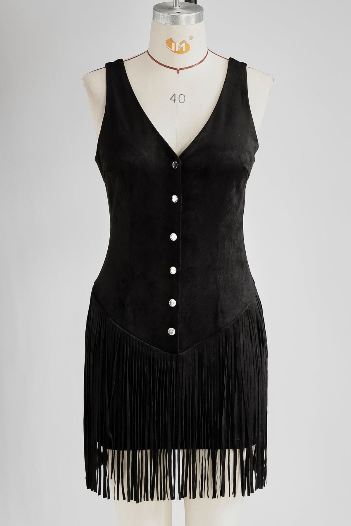Fringe Western Button Mini Dress