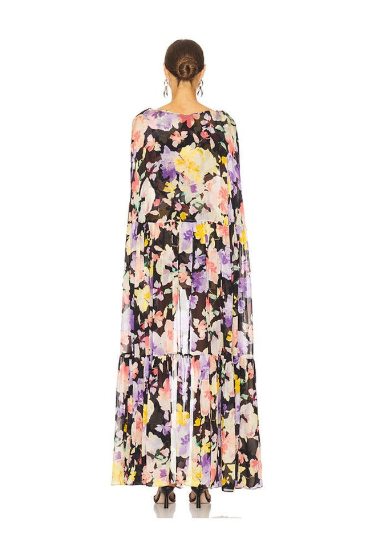 Garden Party Floral Cape Maxi Dress