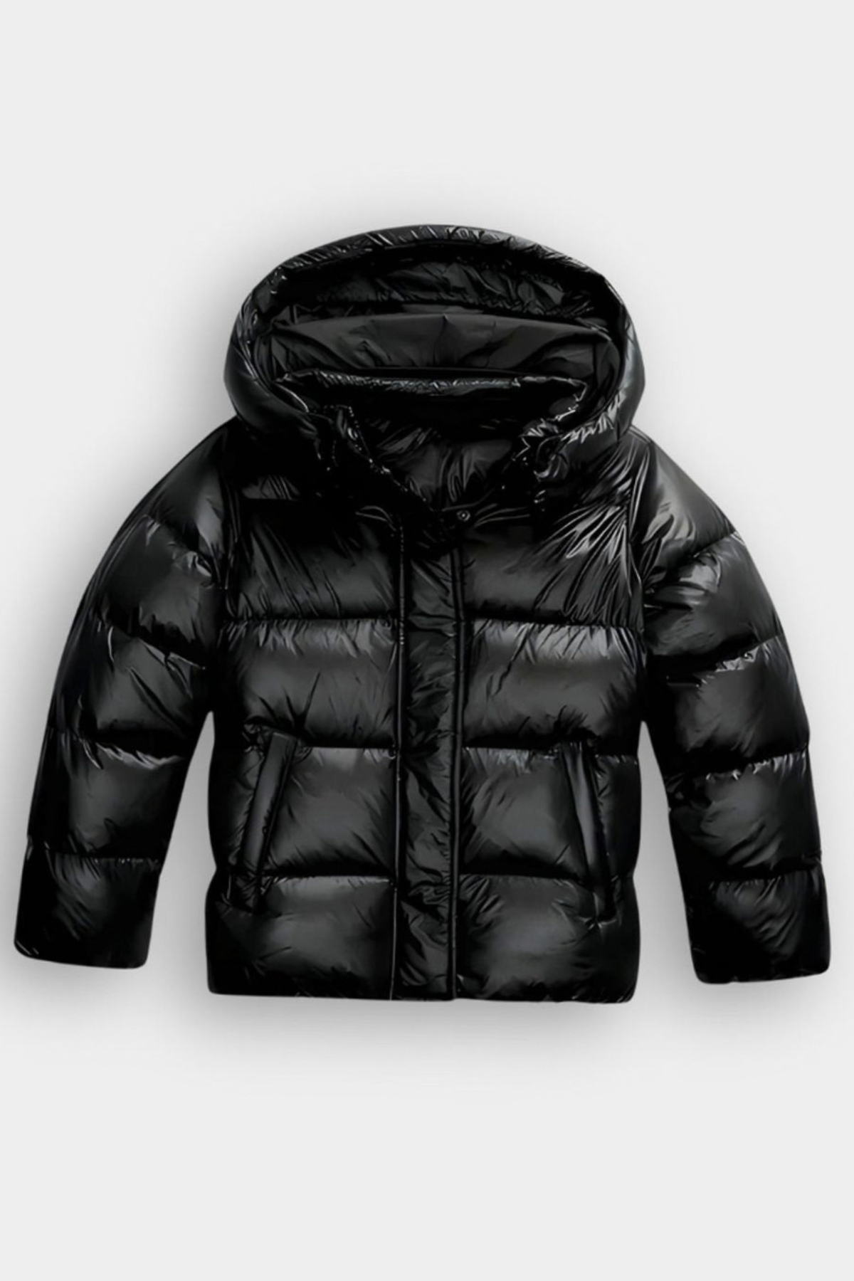 Glossy Hooded Quilted Jacket