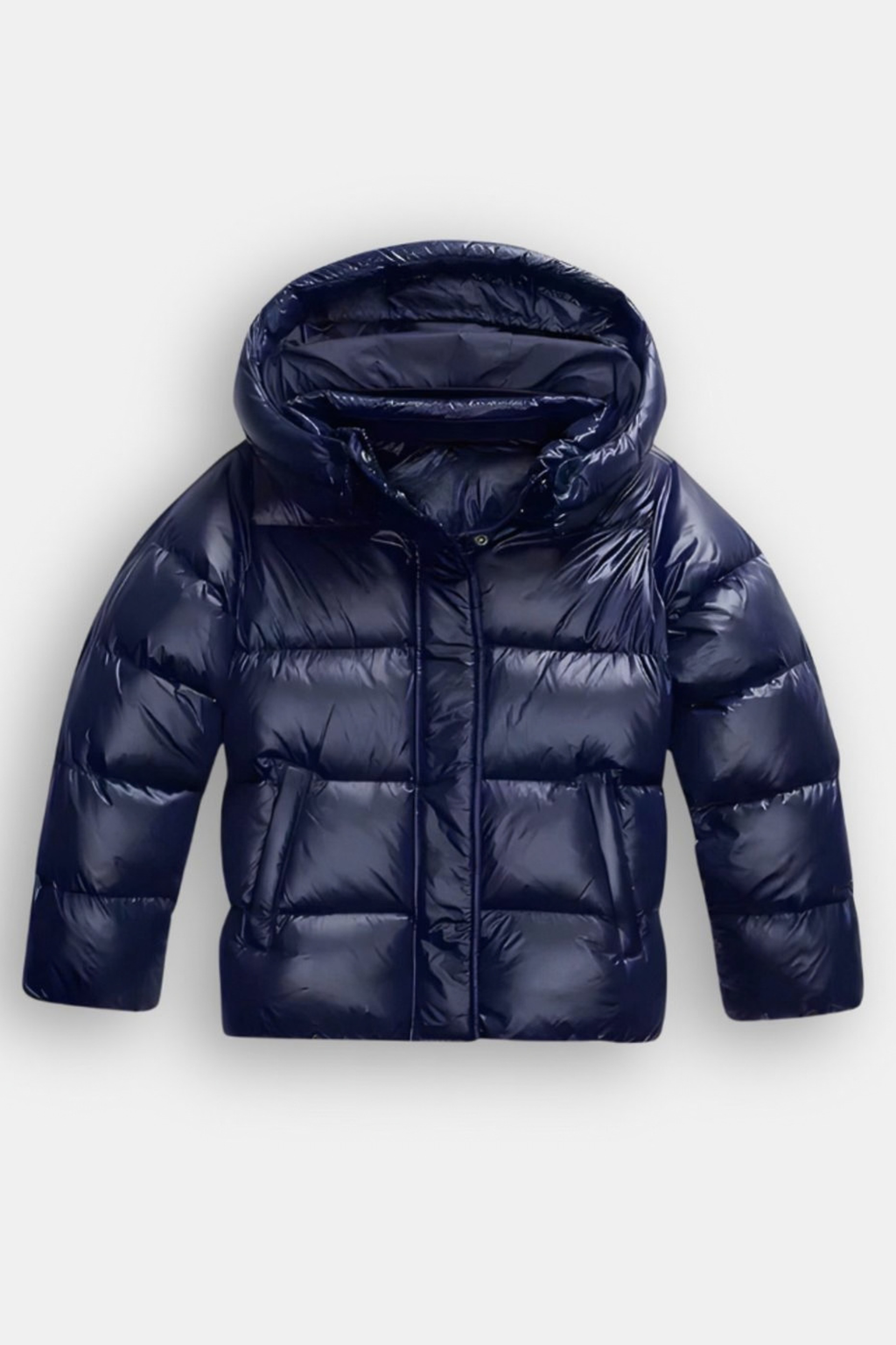 Glossy Hooded Quilted Jacket