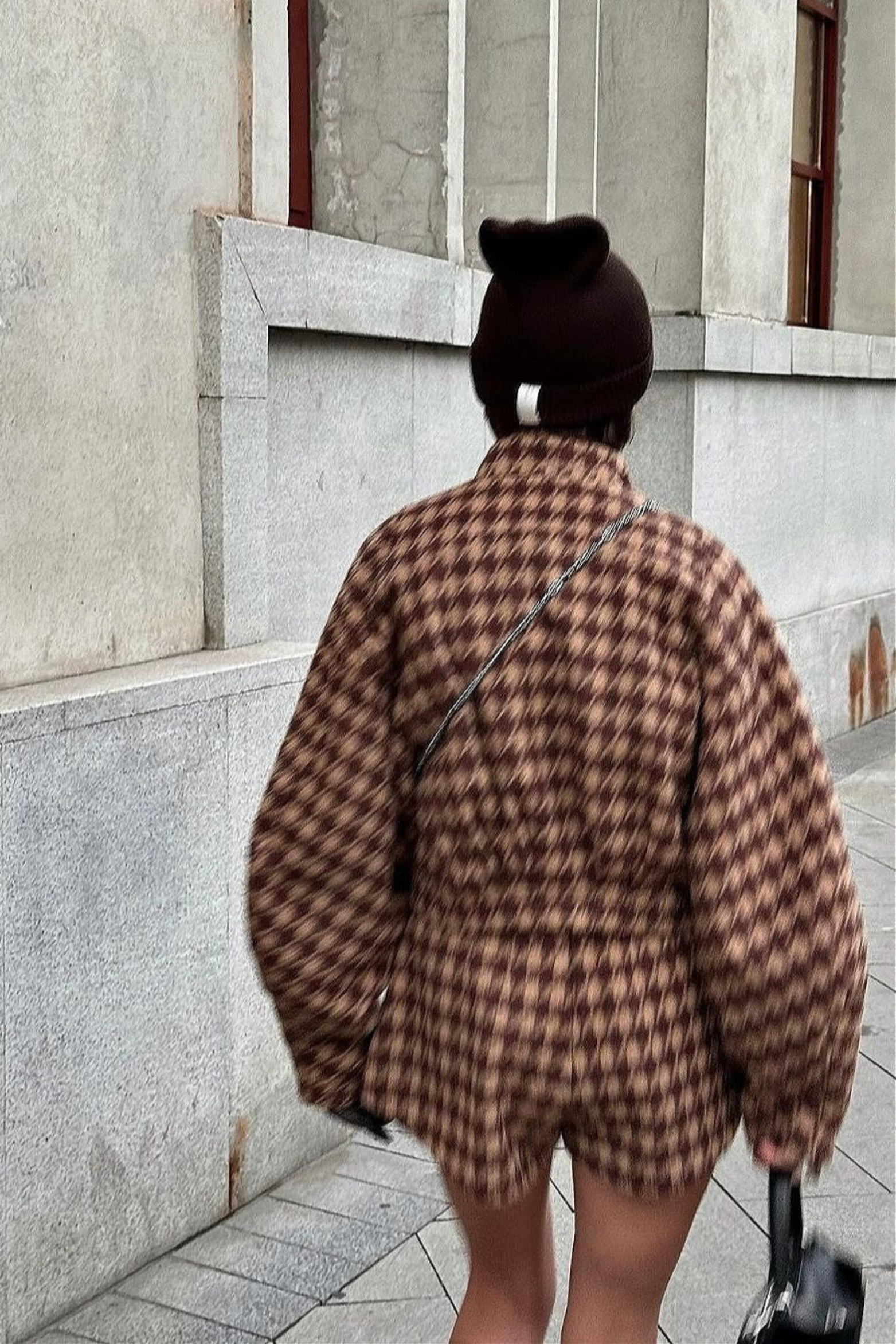 Houndstooth Zip Jacket and Shorts Set