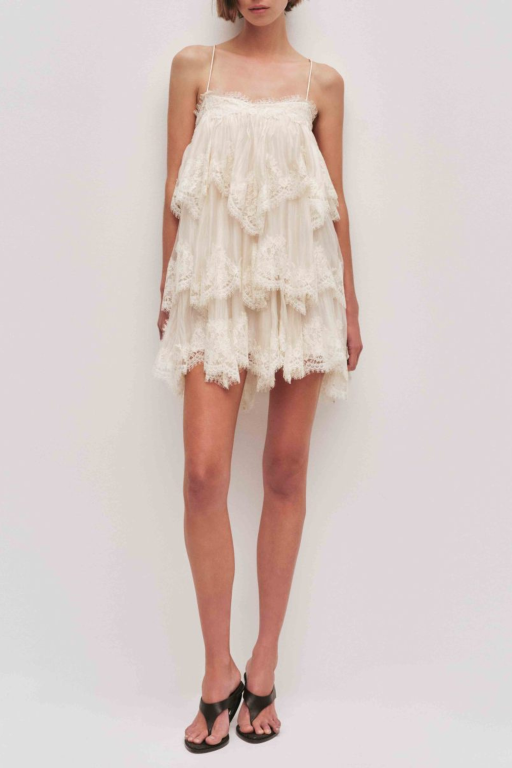 Lace Trim Layered Mini Dress