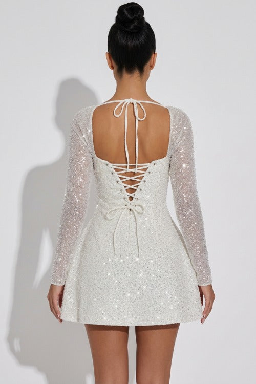 Long Sleeve Sequin Mini Dress