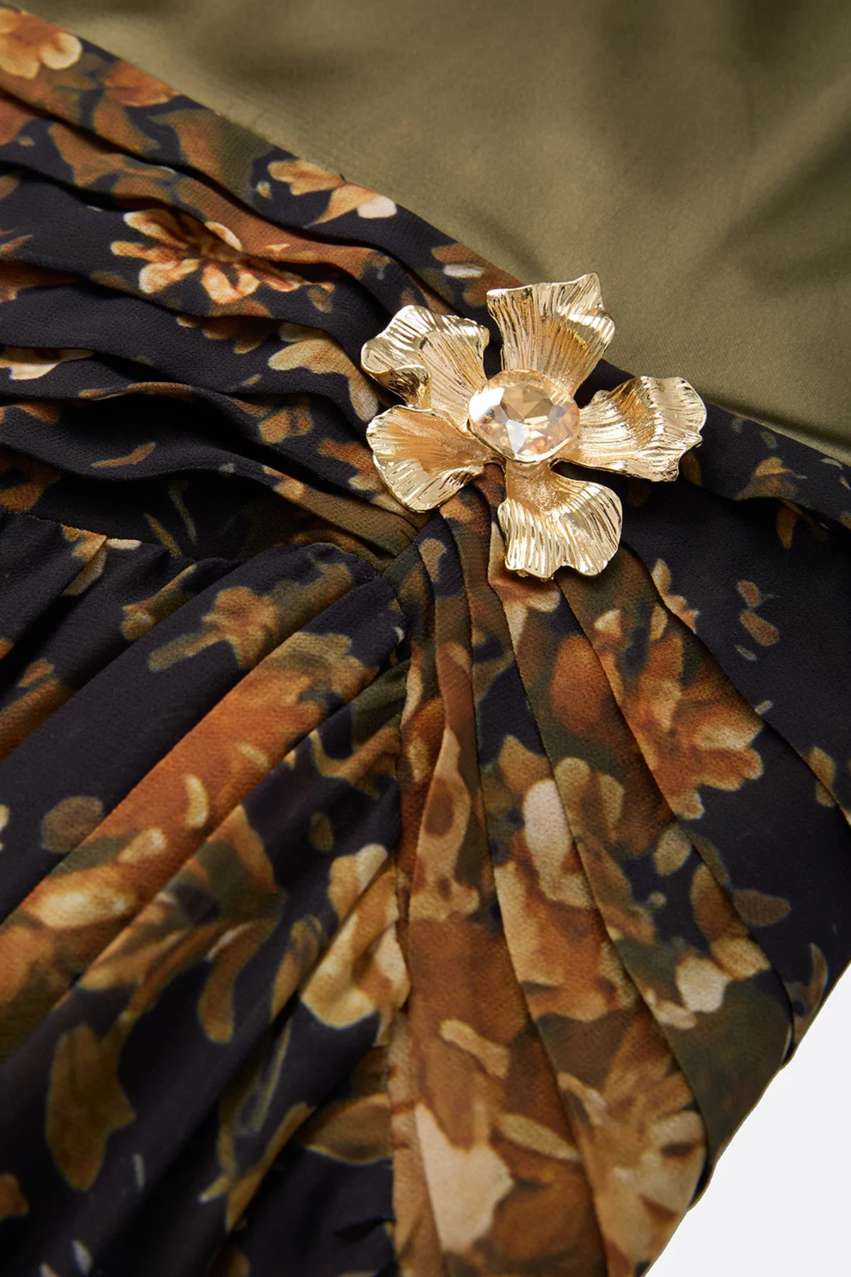 Elegant One-Shoulder Floral Maxi Dress with High Slit