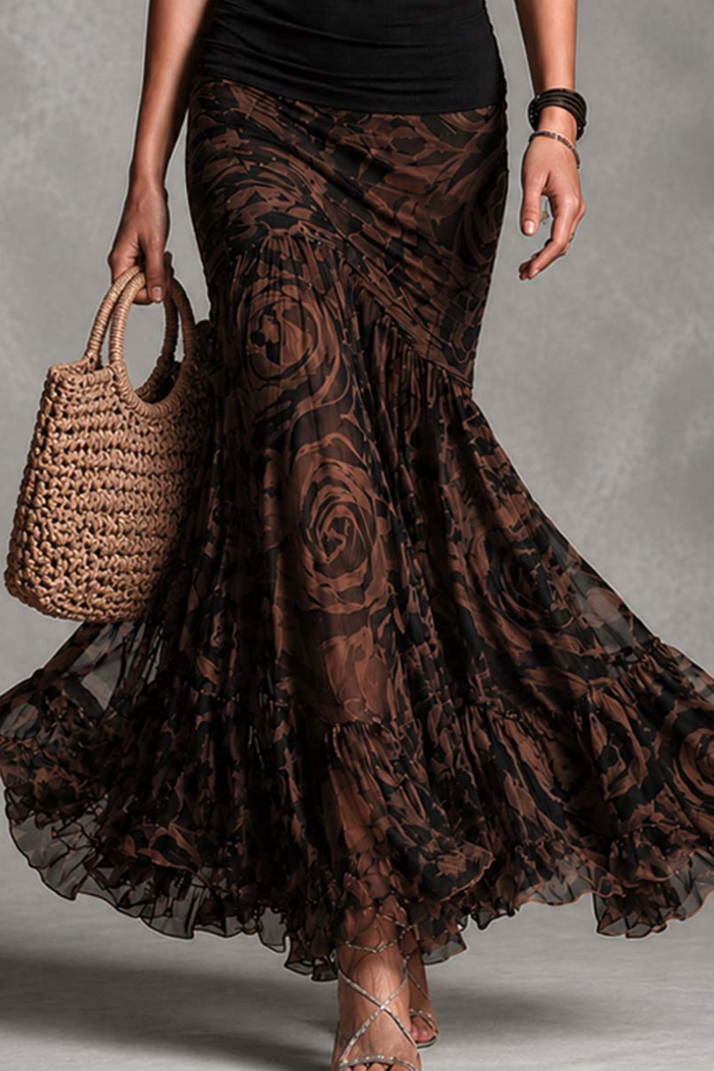 Mesh Mermaid Skirt Set