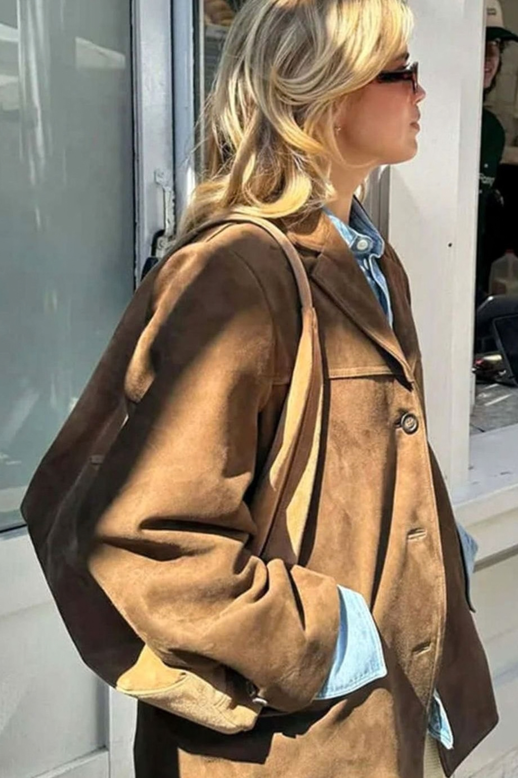 Oversized Single Button Notch Lapel Blazer