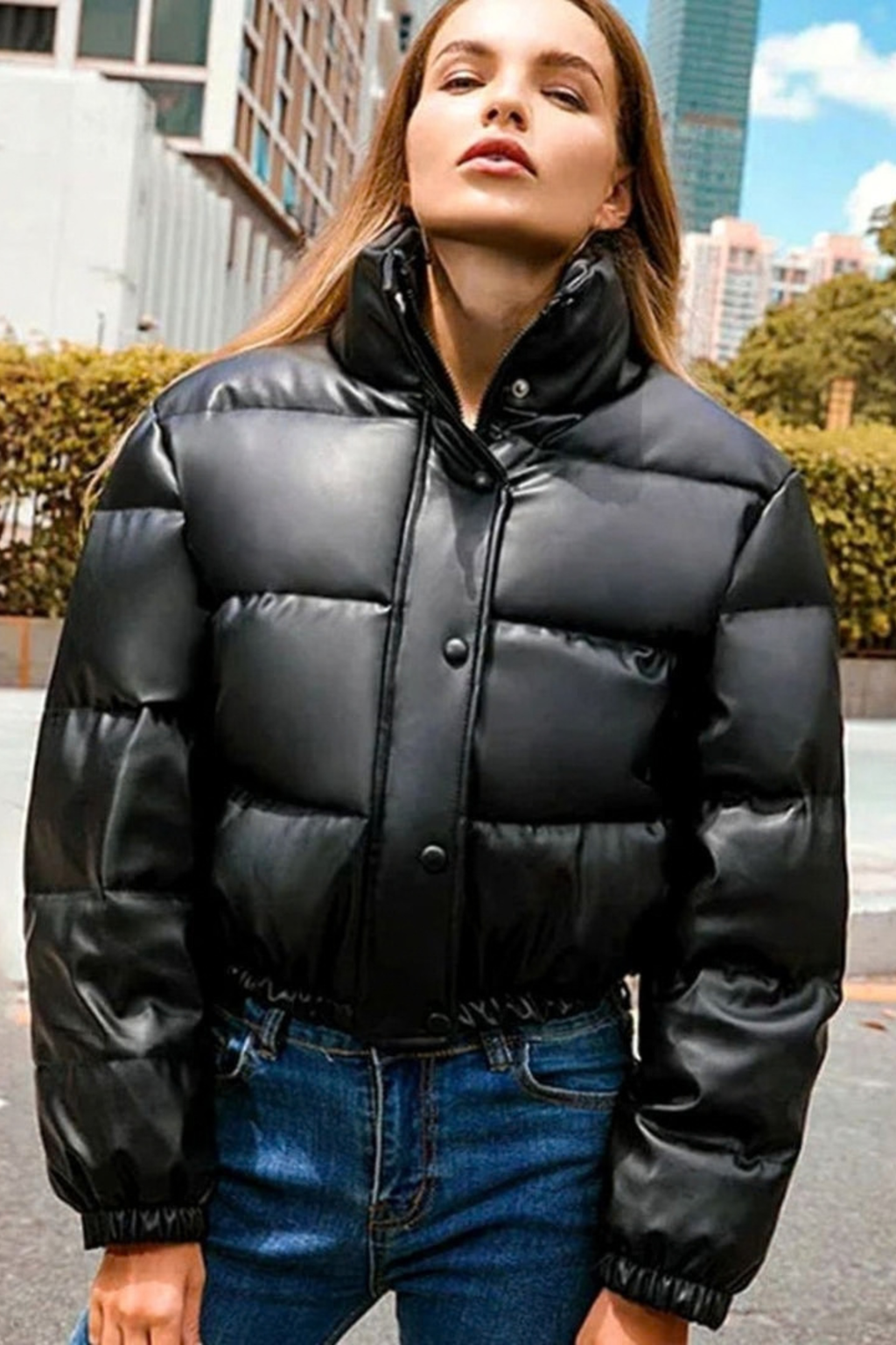 Quilted Cropped Hooded Puffer Jacket