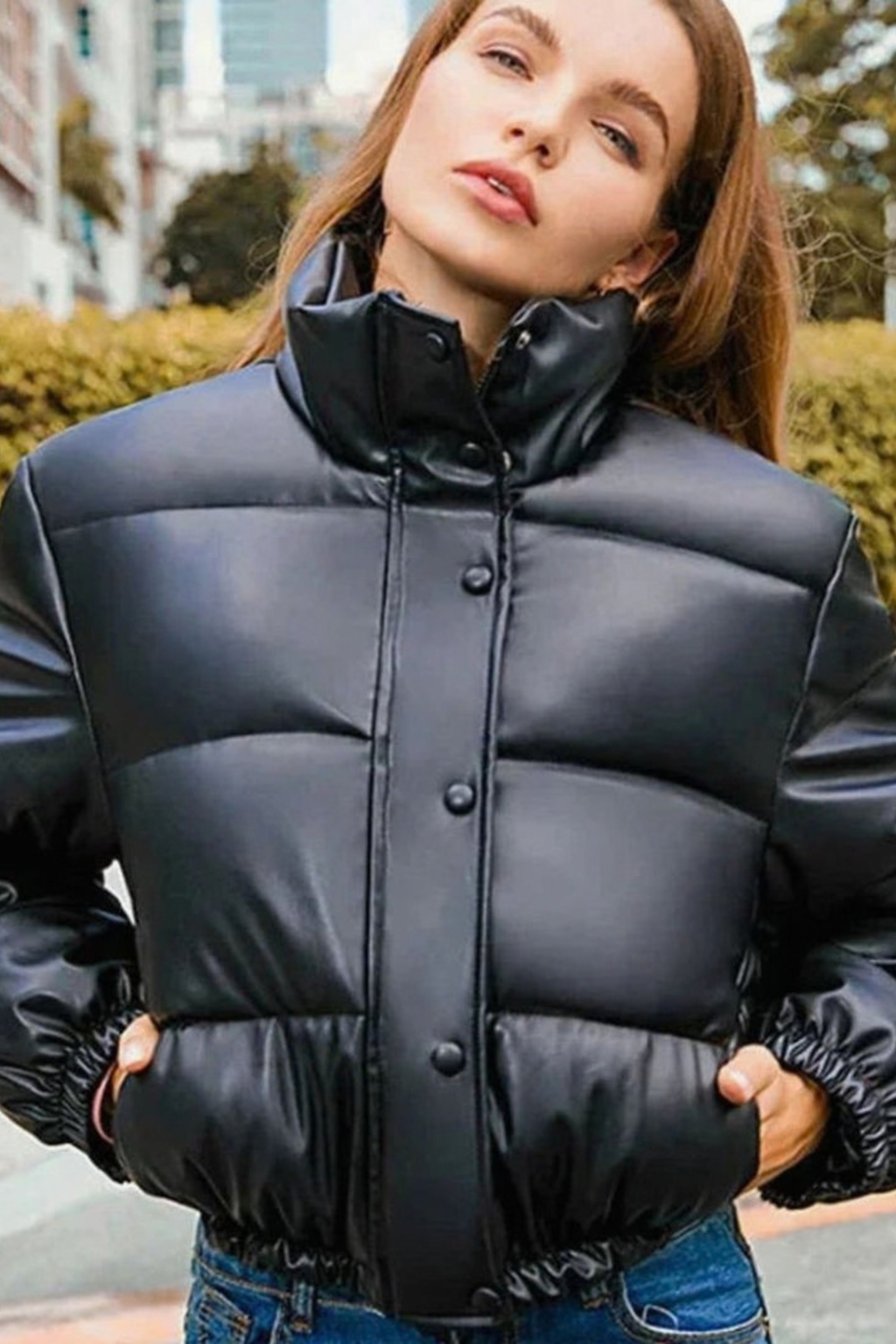 Quilted Cropped Hooded Puffer Jacket