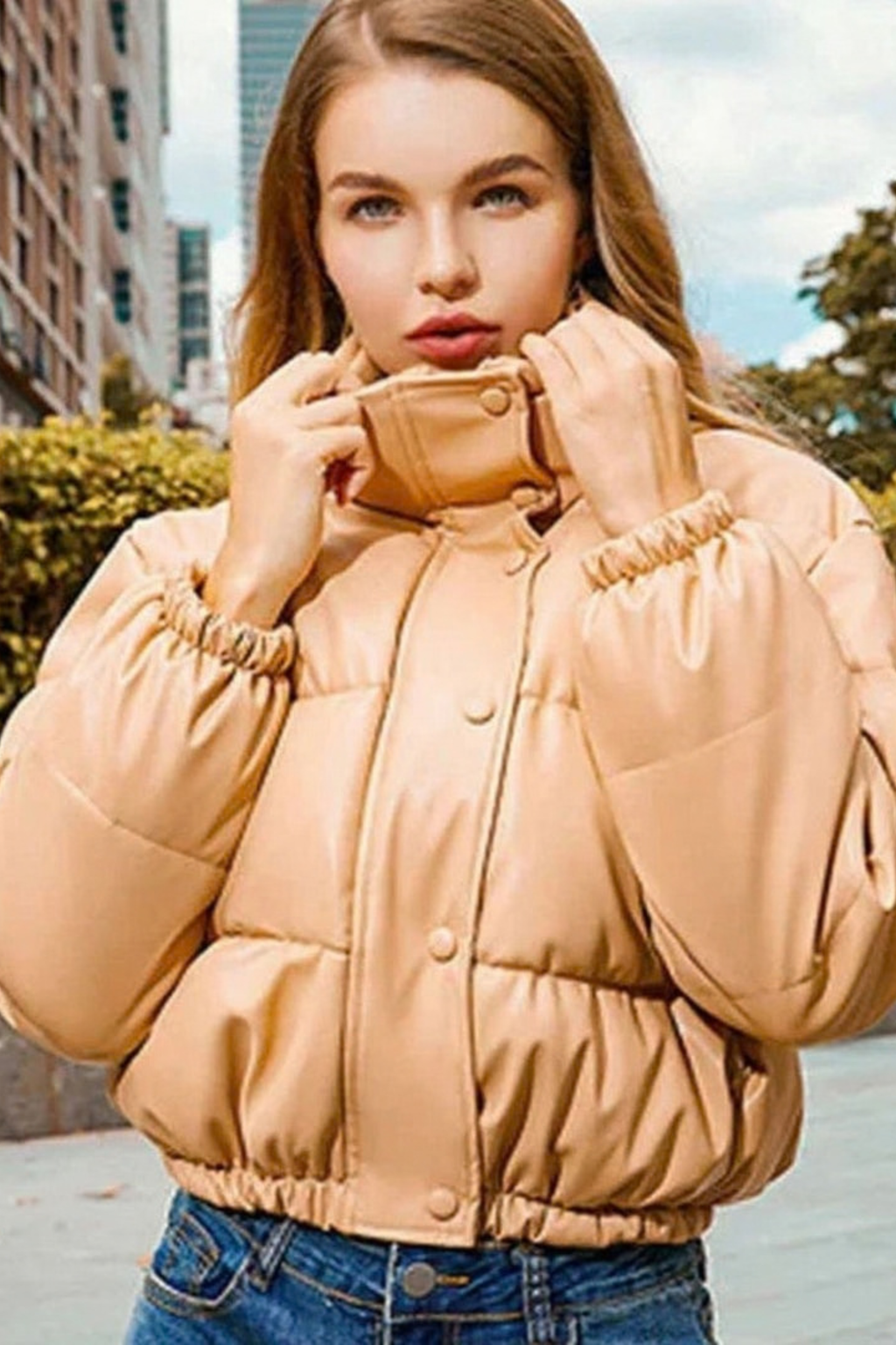 Quilted Cropped Hooded Puffer Jacket