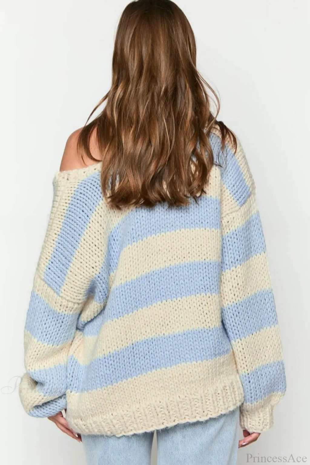 Relaxed Striped Colorblock V-Neck Sweater