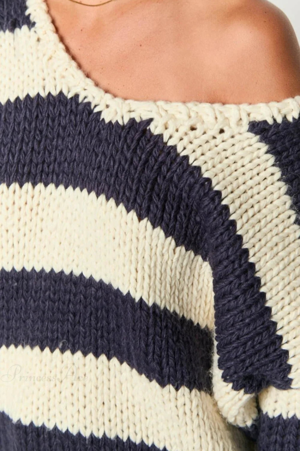 Relaxed Striped Colorblock V-Neck Sweater