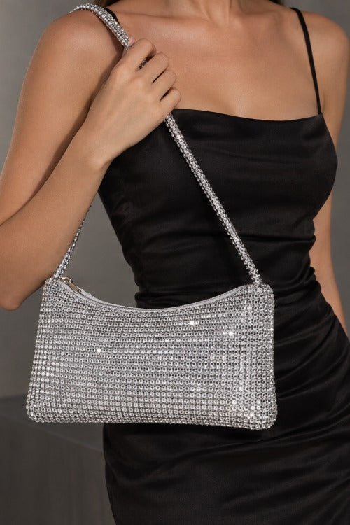 Rhinestone Baguette Shoulder Bag