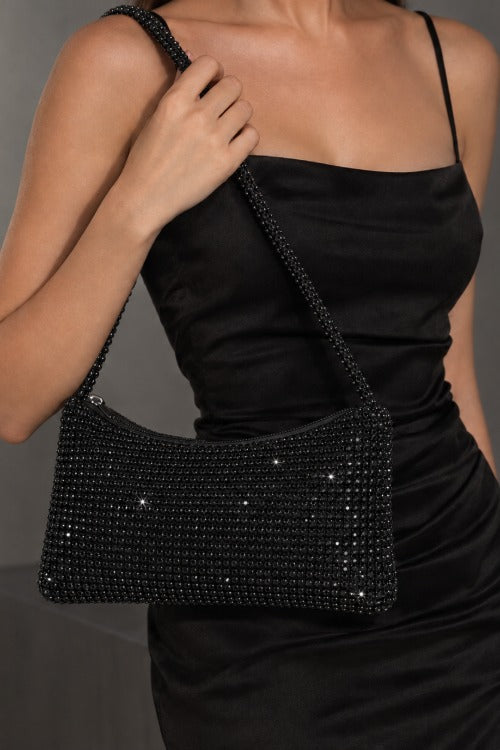 Rhinestone Baguette Shoulder Bag