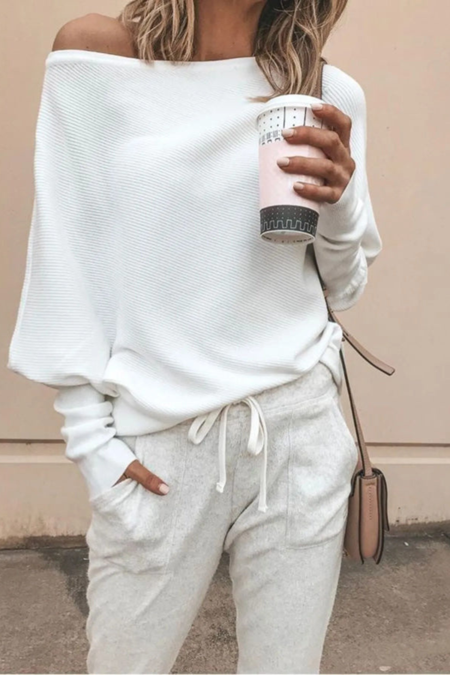Ribbed Off Shoulder Top