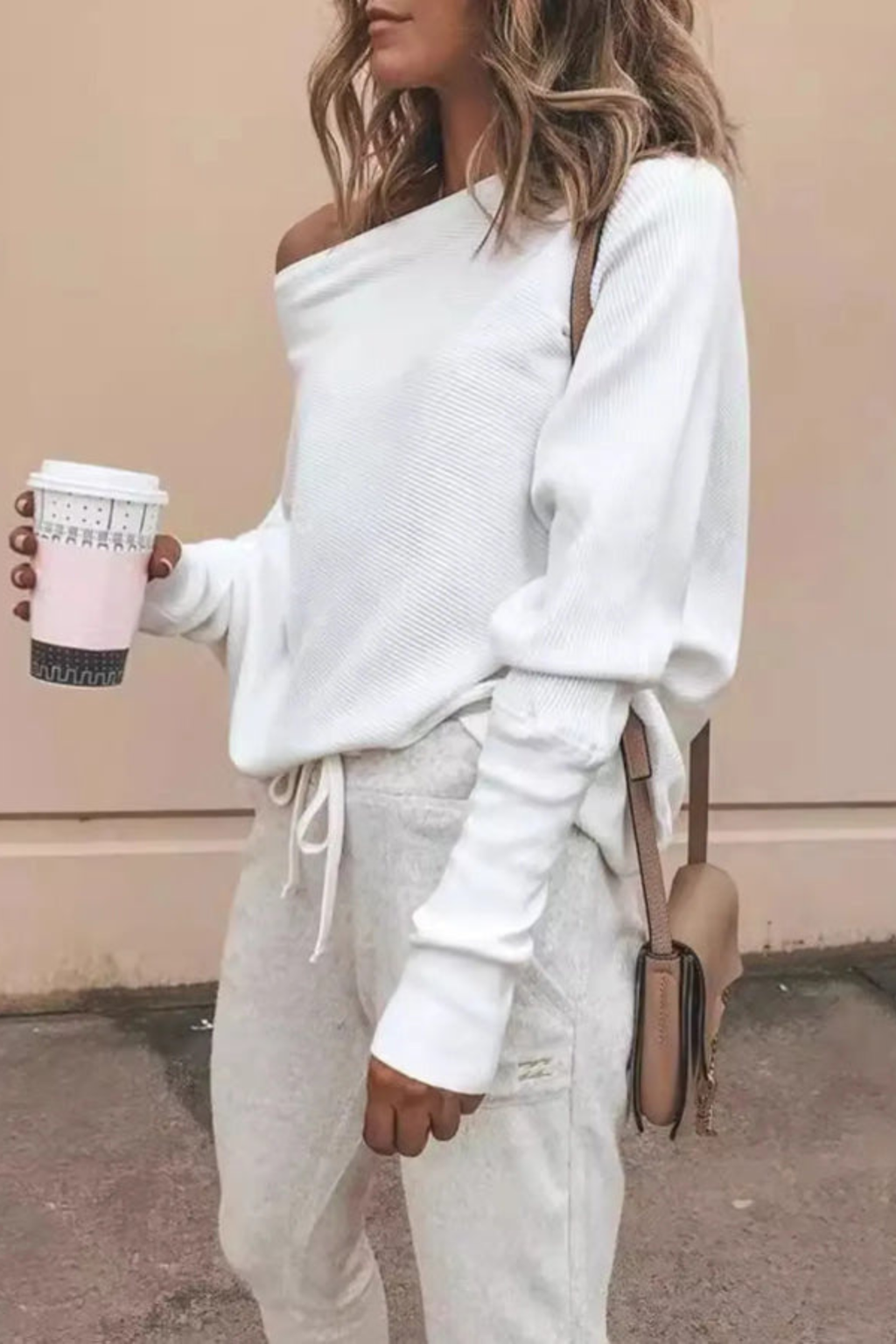 Ribbed Off Shoulder Top