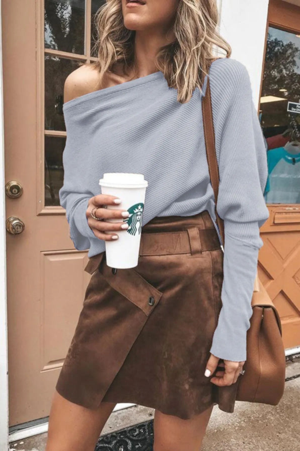 Ribbed Off Shoulder Top