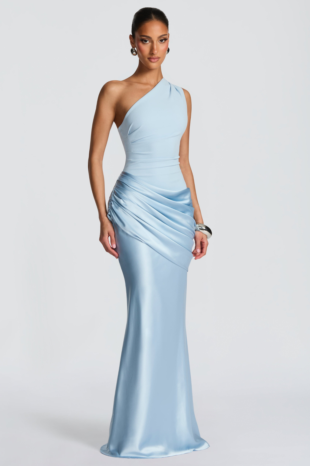 Ruched One Shoulder Maxi Dress