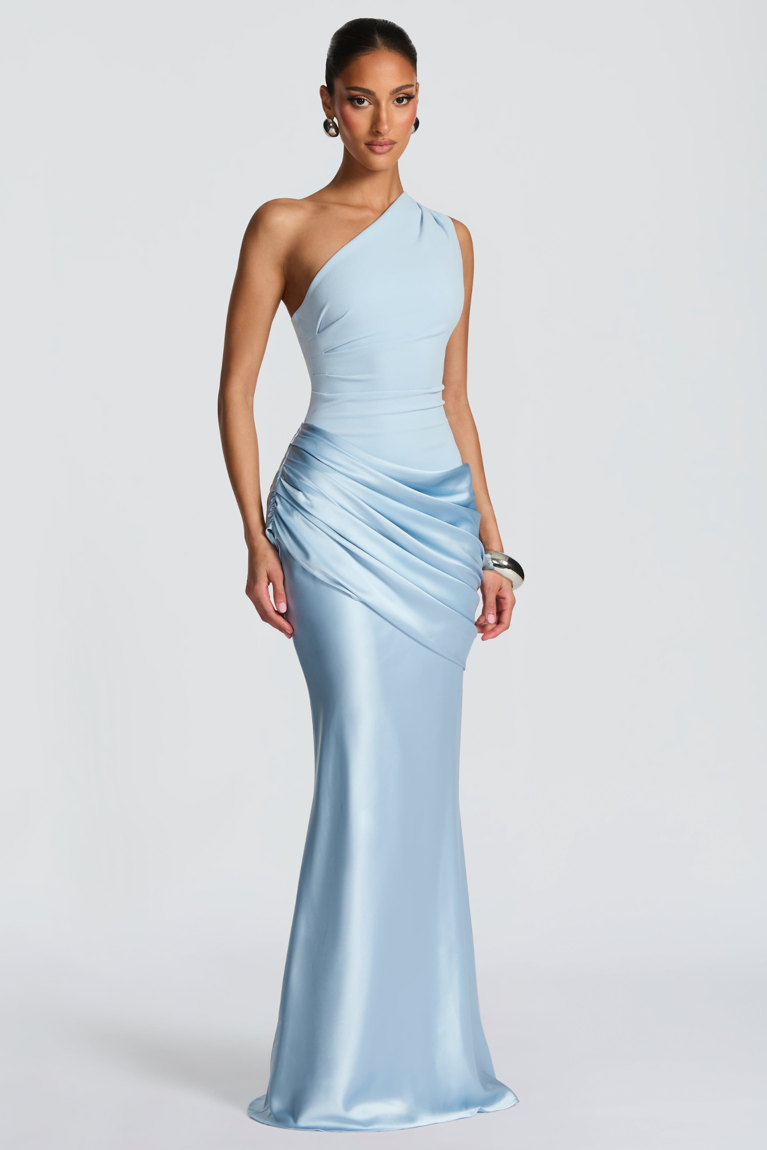 Ruched One Shoulder Maxi Dress