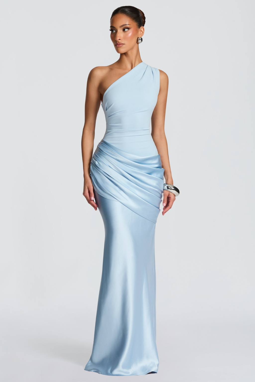 Ruched One Shoulder Maxi Dress