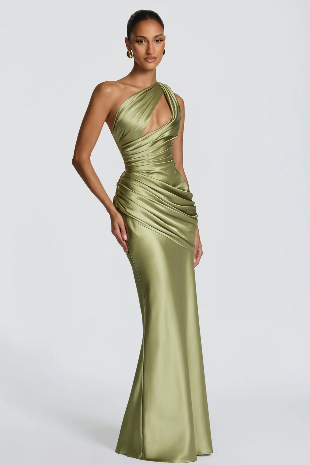 Satin Cutout Evening Gown