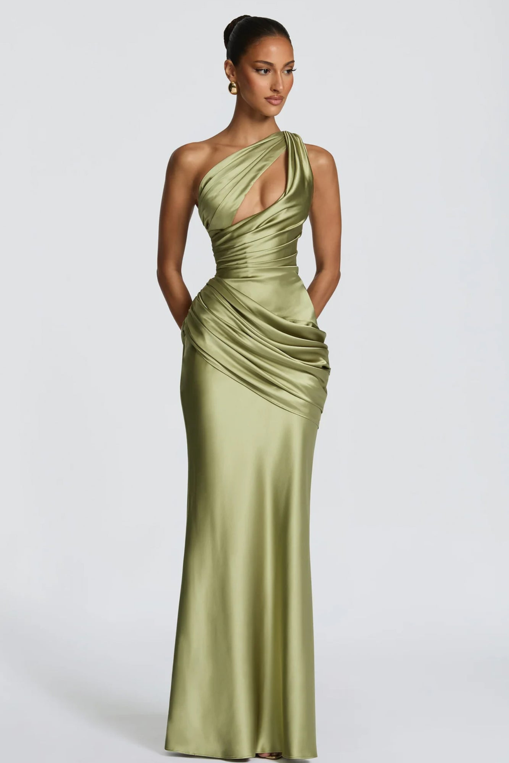 Satin Cutout Evening Gown
