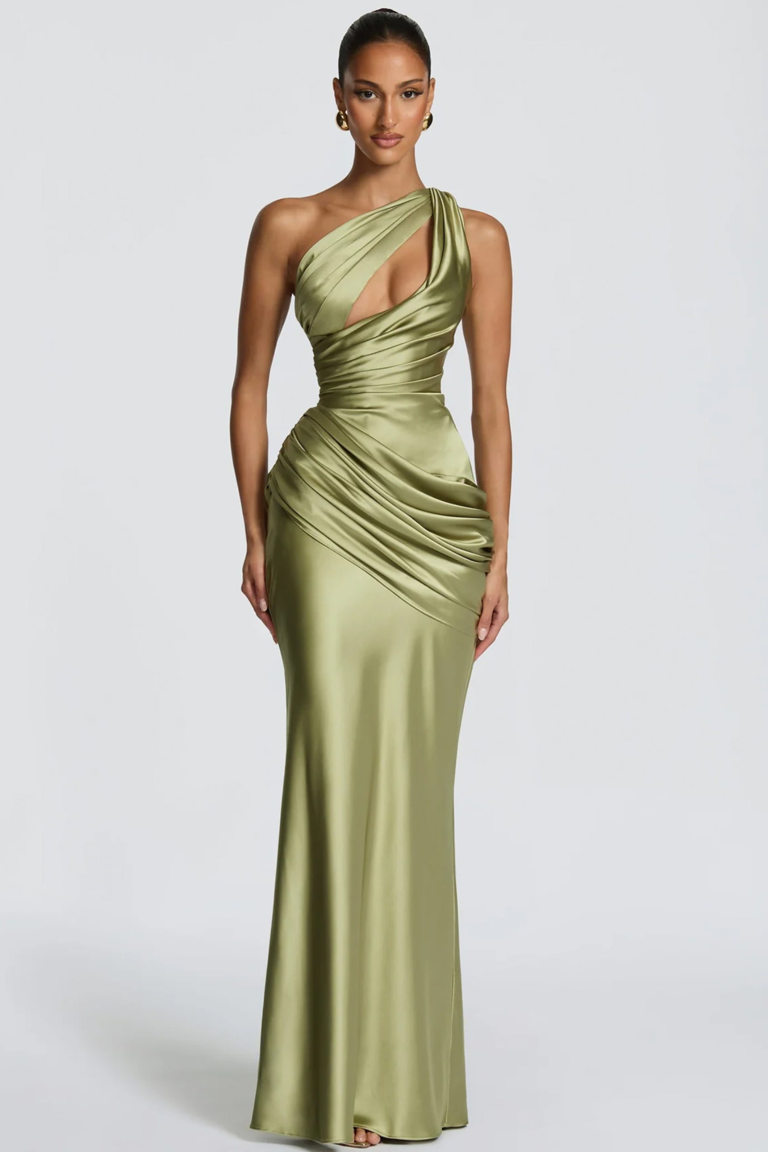 Satin Cutout Evening Gown